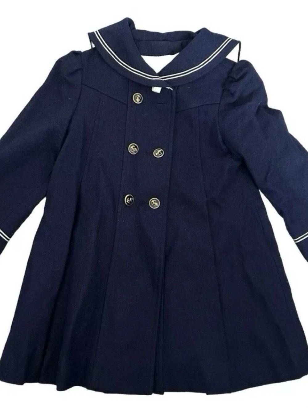 Girl’s Tailored By Rothschild Navy Blue Wool Formal Coat Size 5